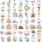 50Pcs Random Transparent Drink Stickers Glass Water Cup Decals With Decorative PET Stickers For Sc 5