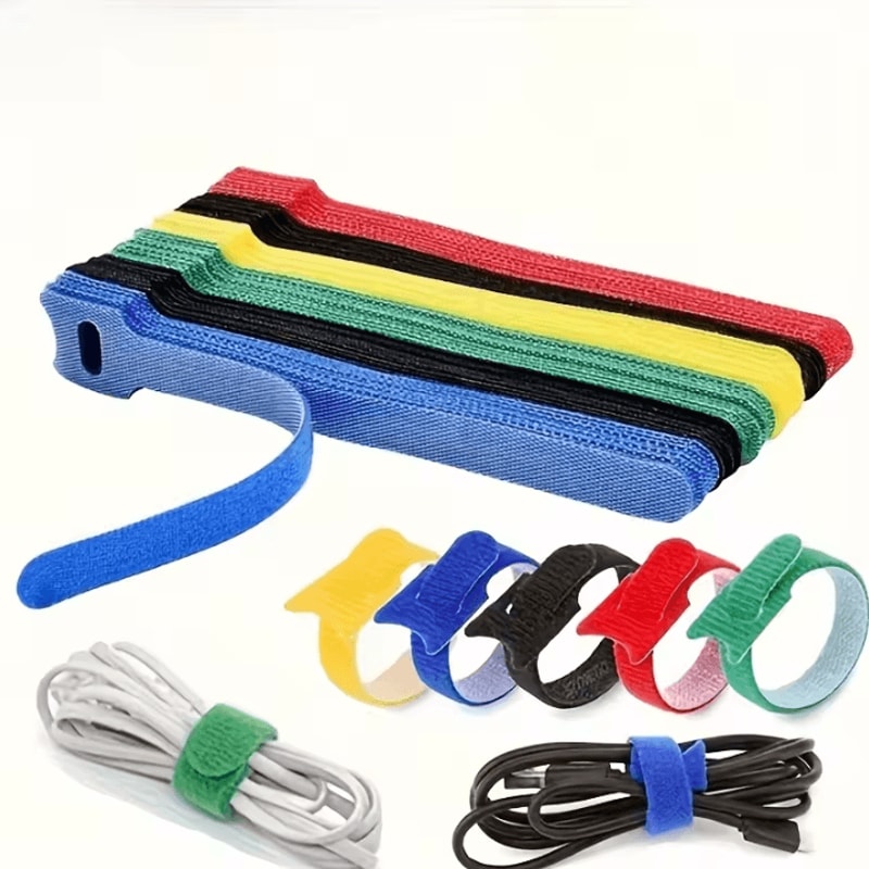 100Pcs Reusable Cable Ties Hook And Loop Fastening Straps For Wire Organizers And MultiPurpose Cab 1