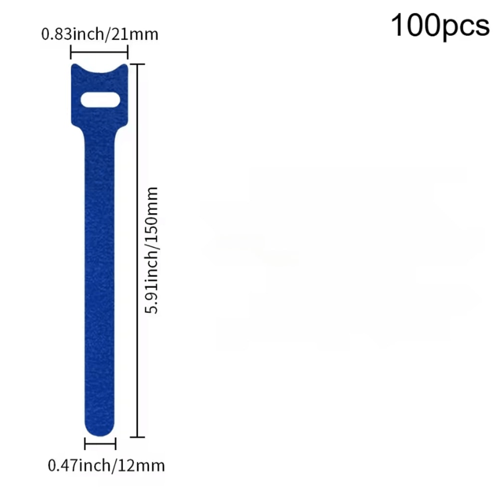 100Pcs Reusable Cable Ties Hook And Loop Fastening Straps For Wire Organizers And MultiPurpose Cab 9