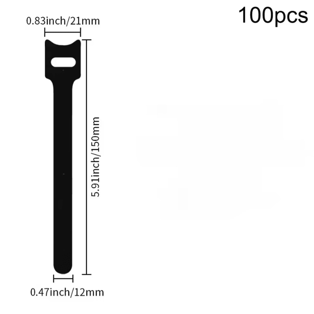 100Pcs Reusable Cable Ties Hook And Loop Fastening Straps For Wire Organizers And MultiPurpose Cab 6