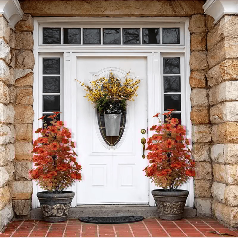 Lifelike Artificial Plant Garden Stake Decorative Porch Ornament With Simulation Flower Lawn Decor 3