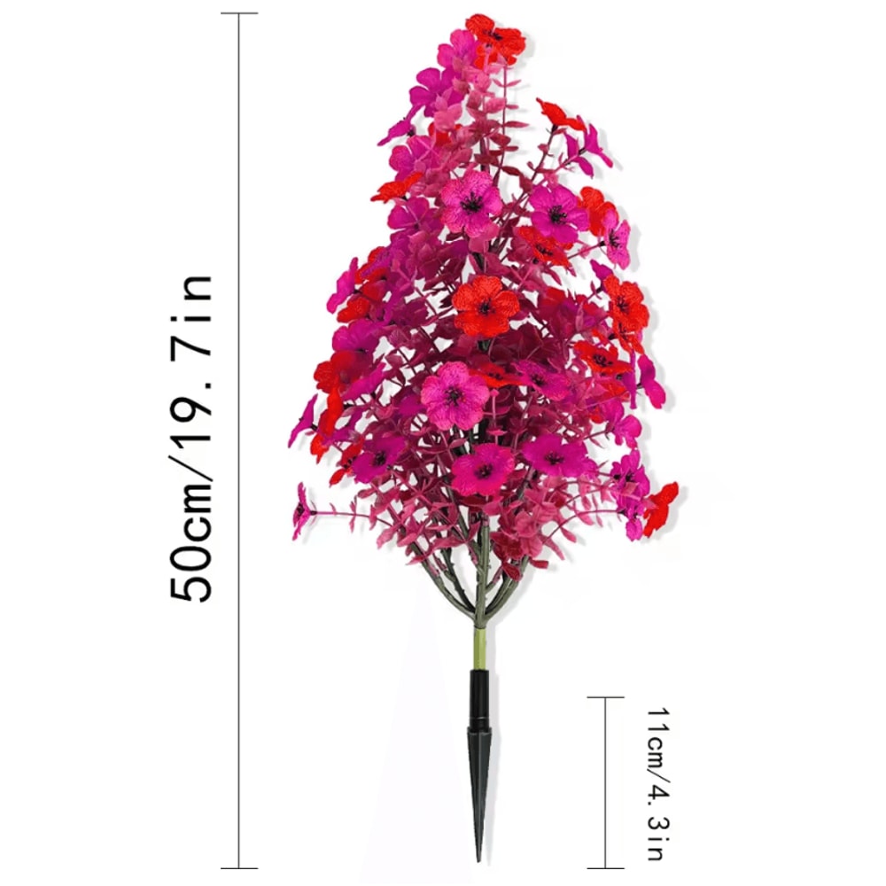 Lifelike Artificial Plant Garden Stake Decorative Porch Ornament With Simulation Flower Lawn Decor 4