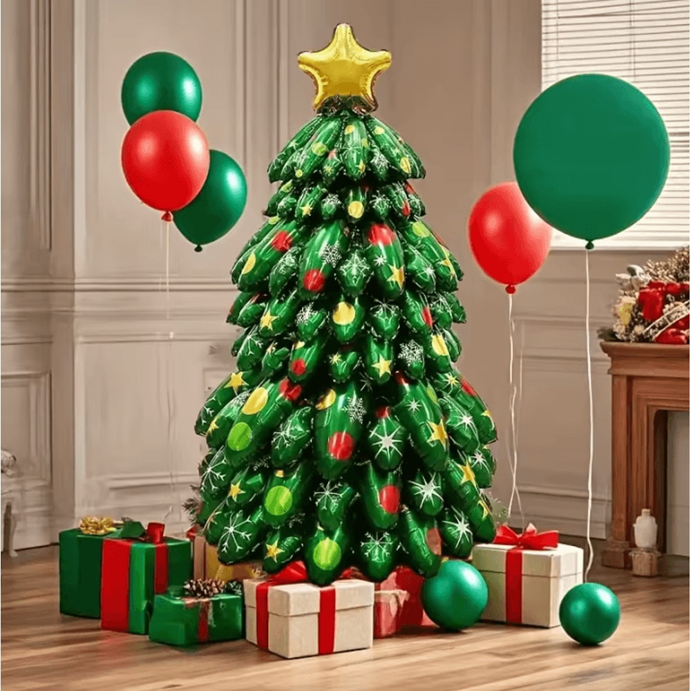 9Piece Christmas Tree Foil Balloons 5118 By 2756 In Extra Large Party Decor And FreeStanding Festi 2