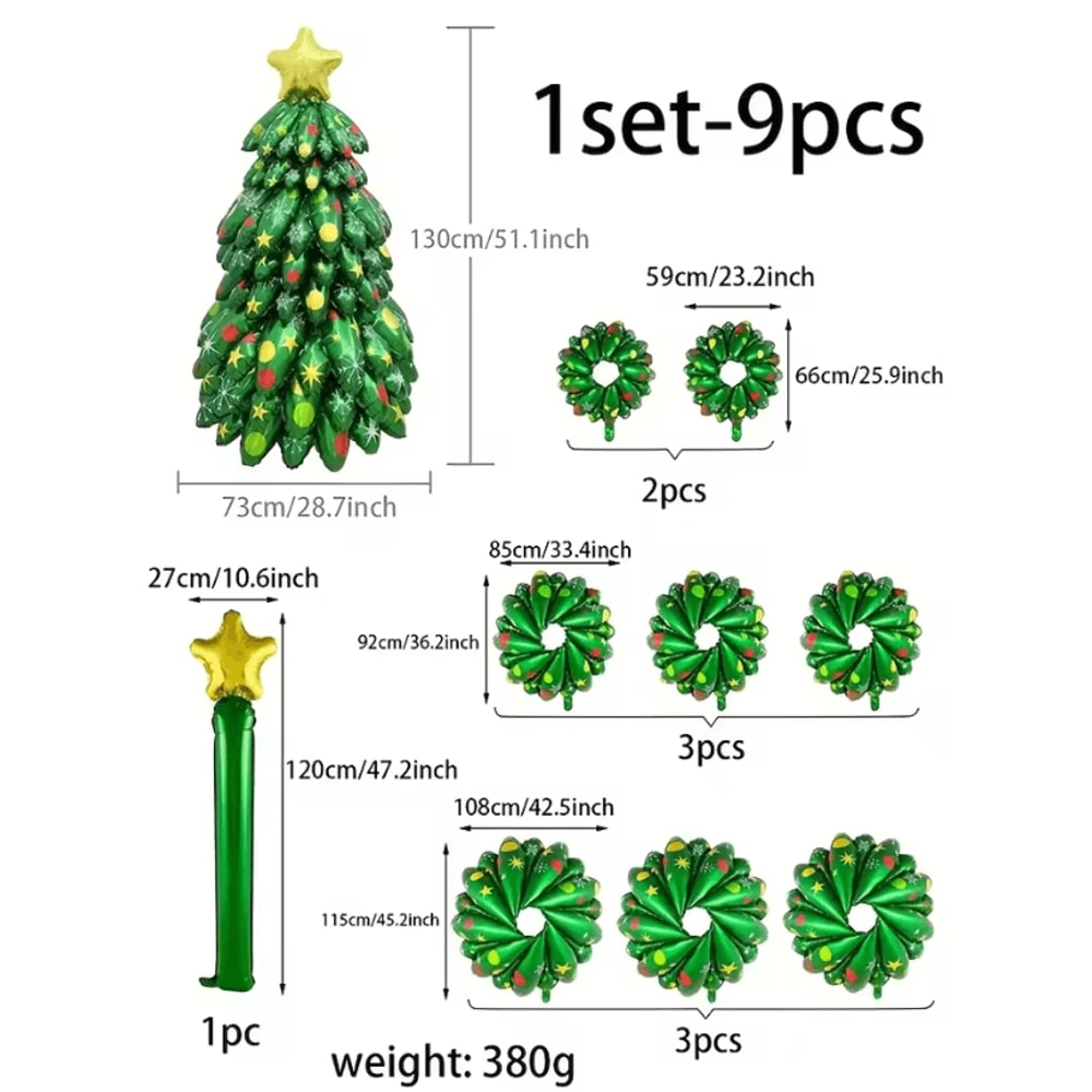 9Piece Christmas Tree Foil Balloons 5118 By 2756 In Extra Large Party Decor And FreeStanding Festi 5