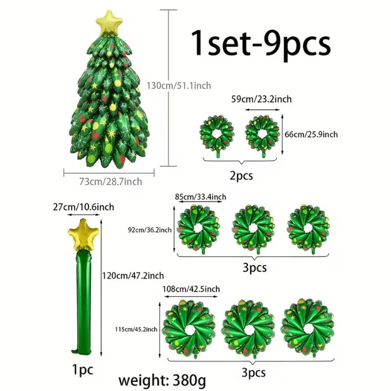 9Piece Christmas Tree Foil Balloons 5118 By 2756 In Extra Large Party Decor And FreeStanding Festi 5
