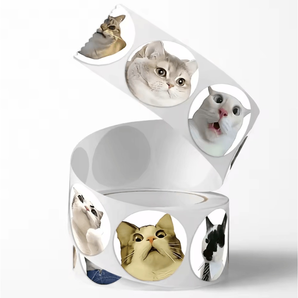 500Pcs Cartoon Cat Stickers Meme Sticker Pack For Planner Scrapbooking Stickers And Cat Lover Gif 1