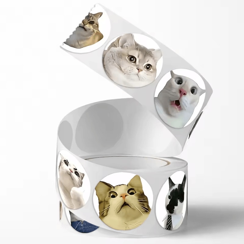500Pcs Cartoon Cat Stickers Meme Sticker Pack For Planner Scrapbooking Stickers And Cat Lover Gif 1