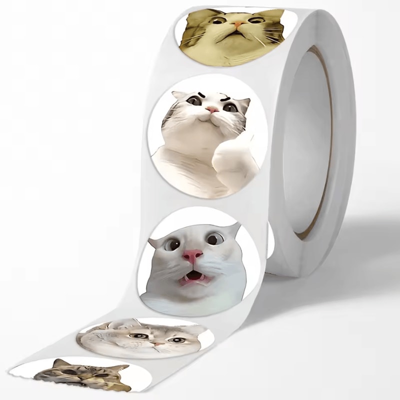 500Pcs Cartoon Cat Stickers Meme Sticker Pack For Planner Scrapbooking Stickers And Cat Lover Gif 2