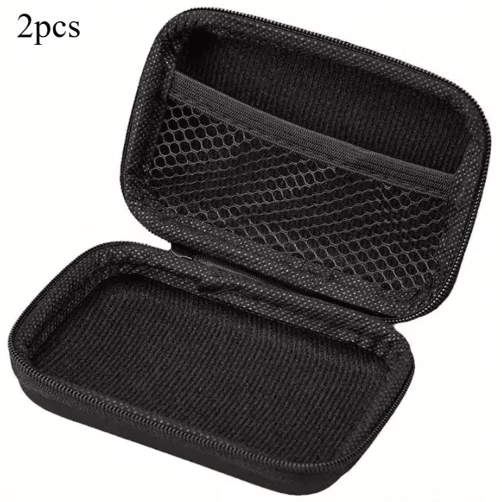 2Pcs Black Card Storage Box Square Zipper Organizer Bag For Game Card Protector And Home Office St 5