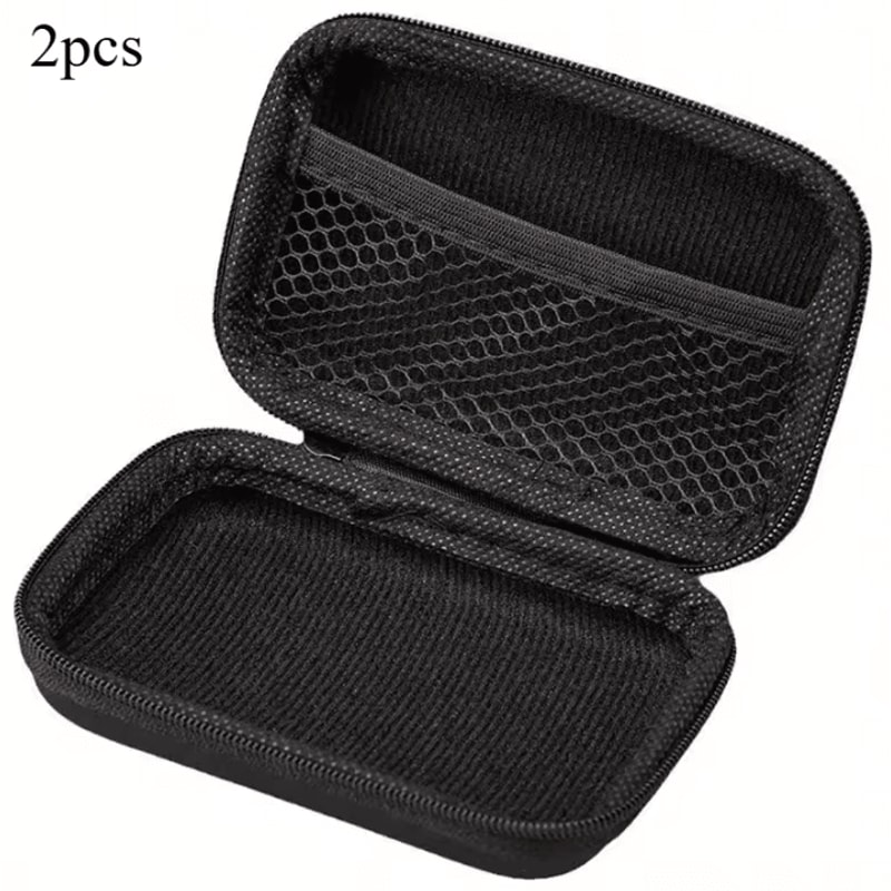 2Pcs Black Card Storage Box Square Zipper Organizer Bag For Game Card Protector And Home Office St 5