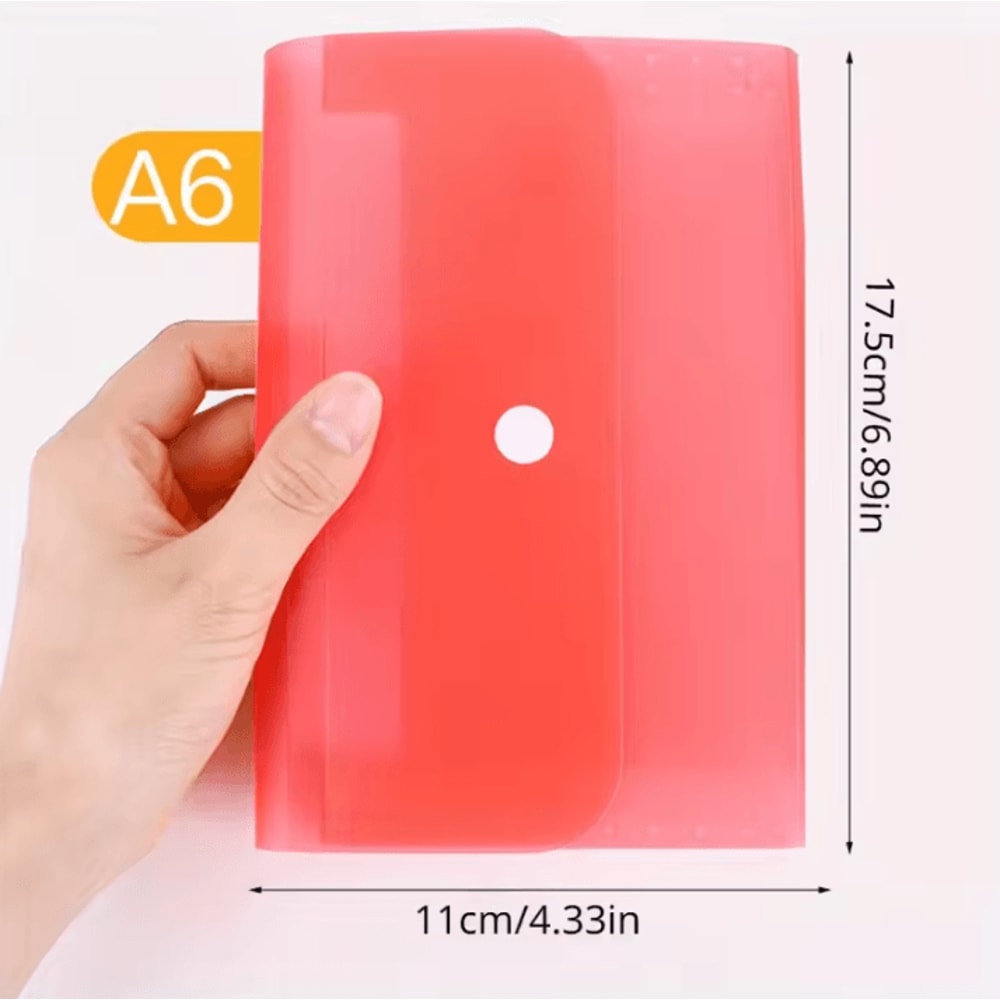 A6 Portable File Folder Expanding Document Organizer With Card Holder File Wallet Plastic Pouch 5