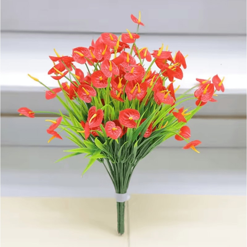 2Pcs Artificial Flower Bouquets Plastic Fake Flowers For Table Centerpiece Decor And Home Accents 1