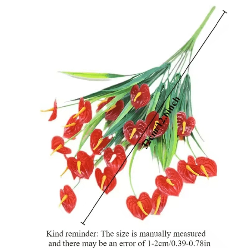 2Pcs Artificial Flower Bouquets Plastic Fake Flowers For Table Centerpiece Decor And Home Accents 5