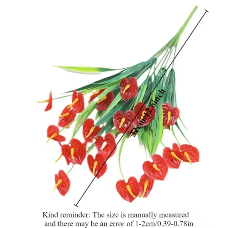 2Pcs Artificial Flower Bouquets Plastic Fake Flowers For Table Centerpiece Decor And Home Accents 5