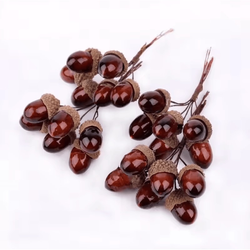 12Pcs2set Decorative Artificial Pine Cone Bouquets Realistic Pine Berry Flowers For Autumn Home De 1