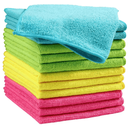 10pcs multicolor microfiber cleaning cloths – dishwashing cleaning rags and kitchen cleaning towels for household use