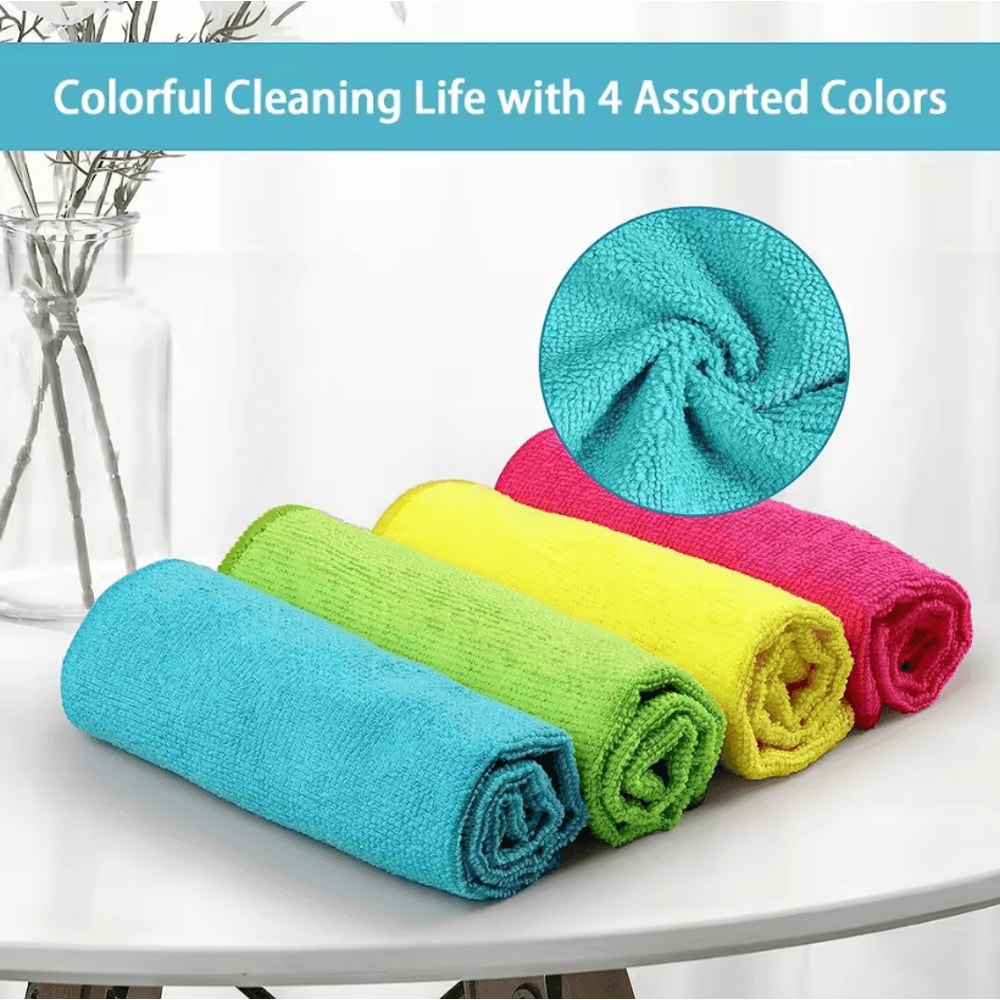 10Pcs Multicolor Microfiber Cleaning Cloths Dishwashing Cleaning Rags And Kitchen Cleaning Towels 1