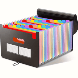 25-pocket expandable file organizer folder – receipt organizer folder for office file storage and document management