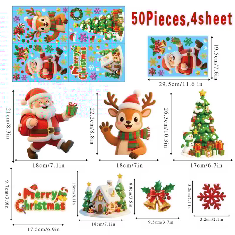 Festive Christmas Window Stickers Santa Claus Snowman Stickers And Holiday Door Decorations With C 4