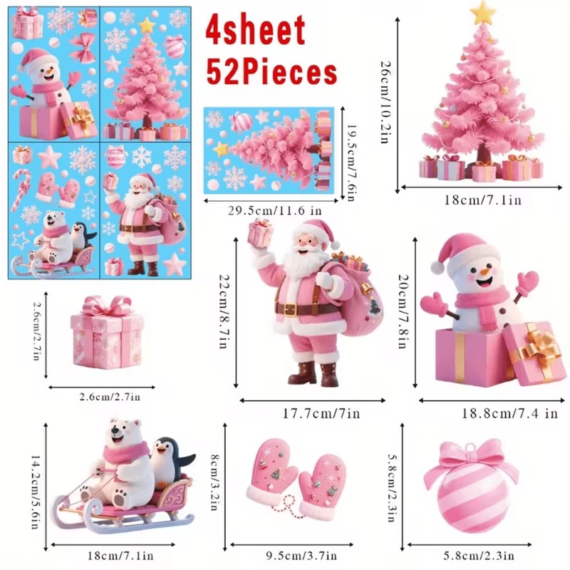 Festive Christmas Window Stickers Santa Claus Snowman Stickers And Holiday Door Decorations With C 5