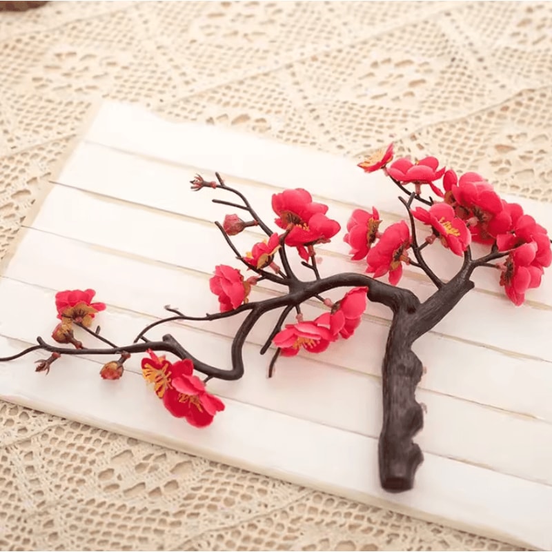 Lifelike Artificial Cherry Blossom Flowers Silk Plum Blossom Stems For Wedding Table Decorations A 9