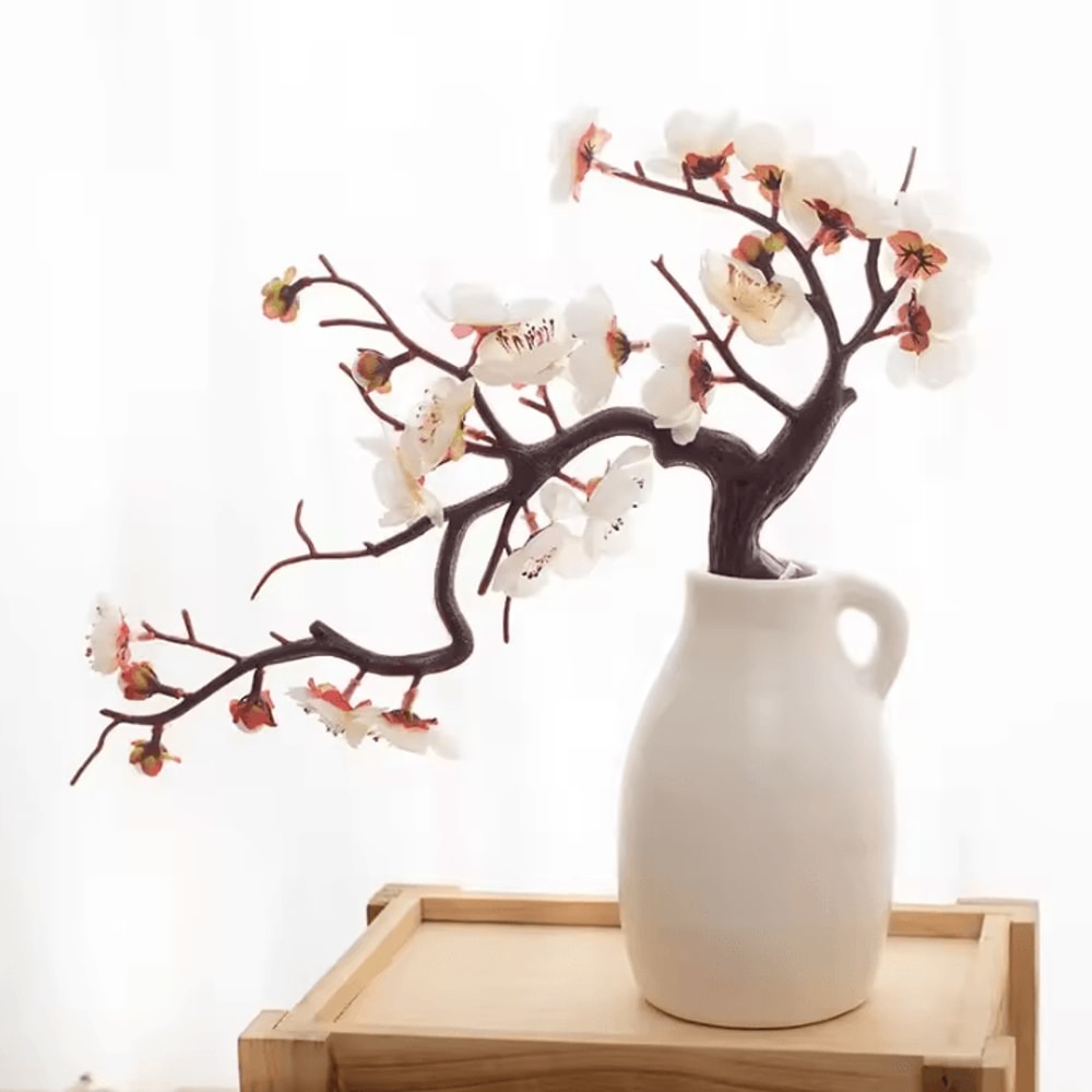 Lifelike Artificial Cherry Blossom Flowers Silk Plum Blossom Stems For Wedding Table Decorations A 1