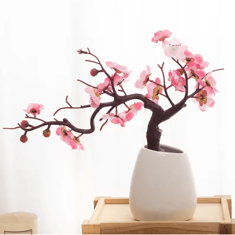 Lifelike Artificial Cherry Blossom Flowers Silk Plum Blossom Stems For Wedding Table Decorations A 2