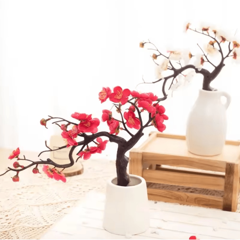 Lifelike Artificial Cherry Blossom Flowers Silk Plum Blossom Stems For Wedding Table Decorations A 3