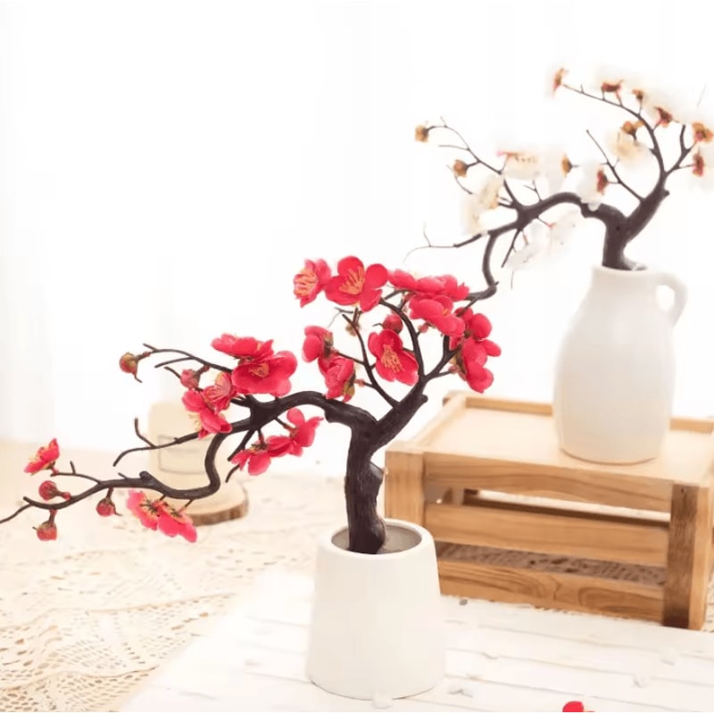 Lifelike Artificial Cherry Blossom Flowers Silk Plum Blossom Stems For Wedding Table Decorations A 3