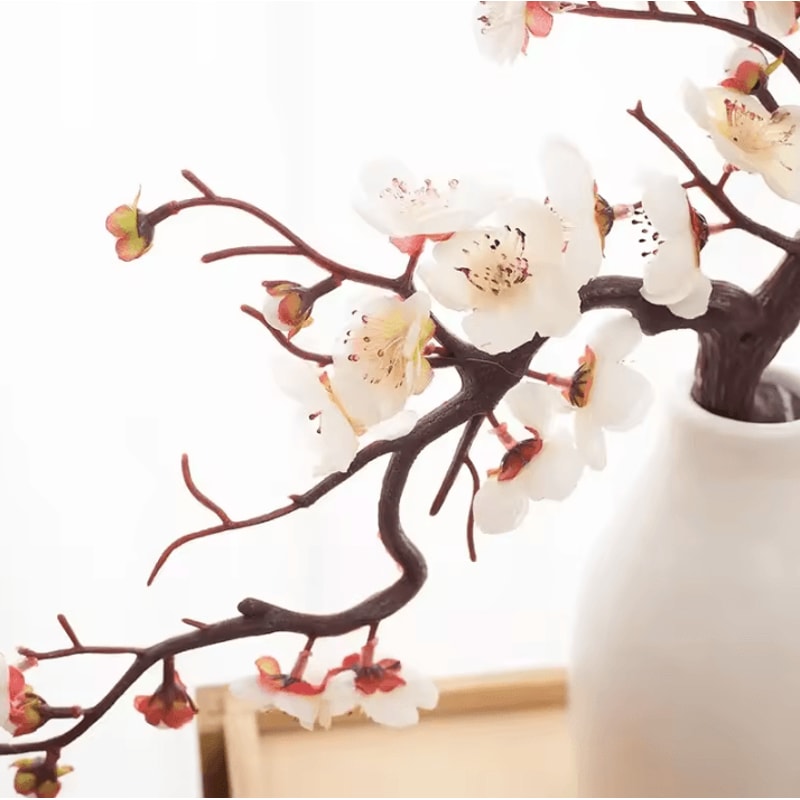 Lifelike Artificial Cherry Blossom Flowers Silk Plum Blossom Stems For Wedding Table Decorations A 4