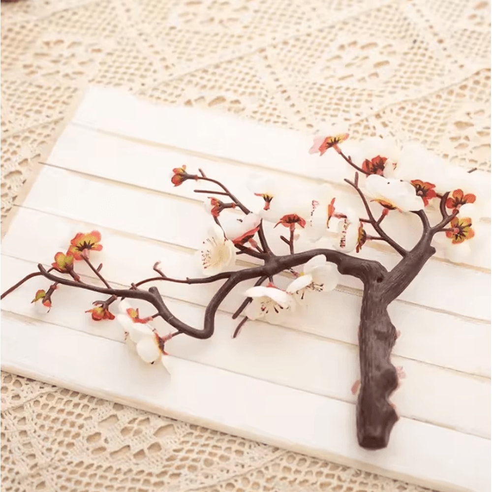 Lifelike Artificial Cherry Blossom Flowers Silk Plum Blossom Stems For Wedding Table Decorations A 8