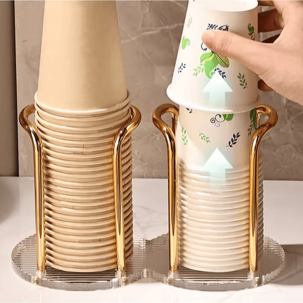 Luxury Cup Storage Holder Disposable Cup Dispenser And Mug Display Stand For Home Organizer Rack 1