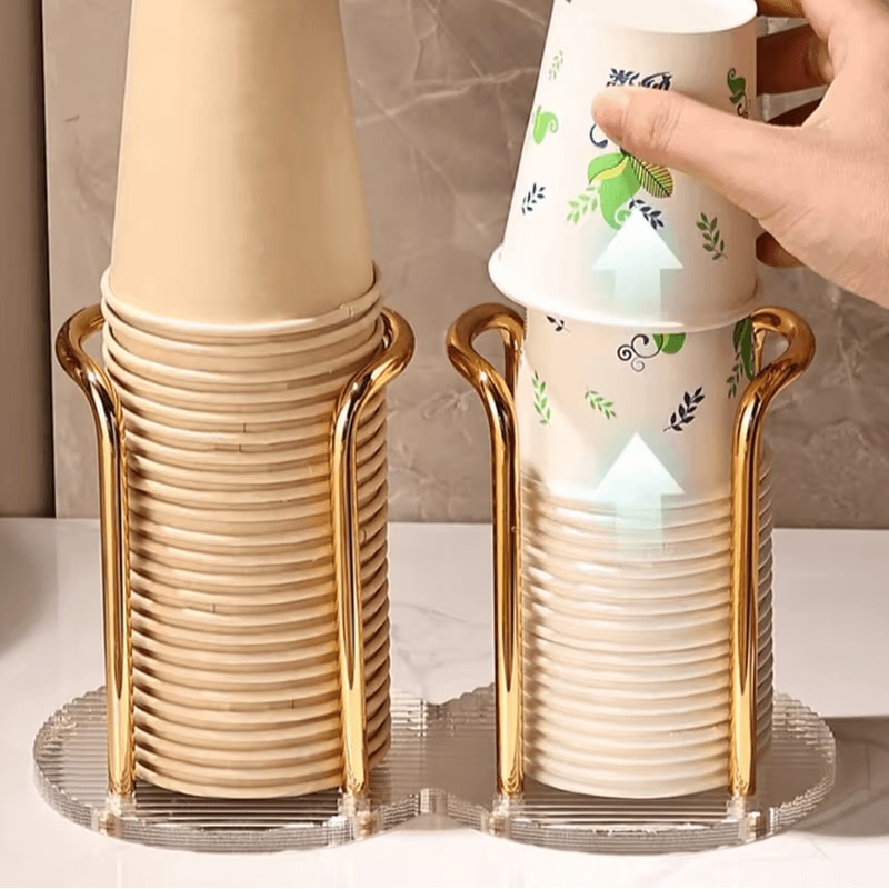 Luxury Cup Storage Holder Disposable Cup Dispenser And Mug Display Stand For Home Organizer Rack 1