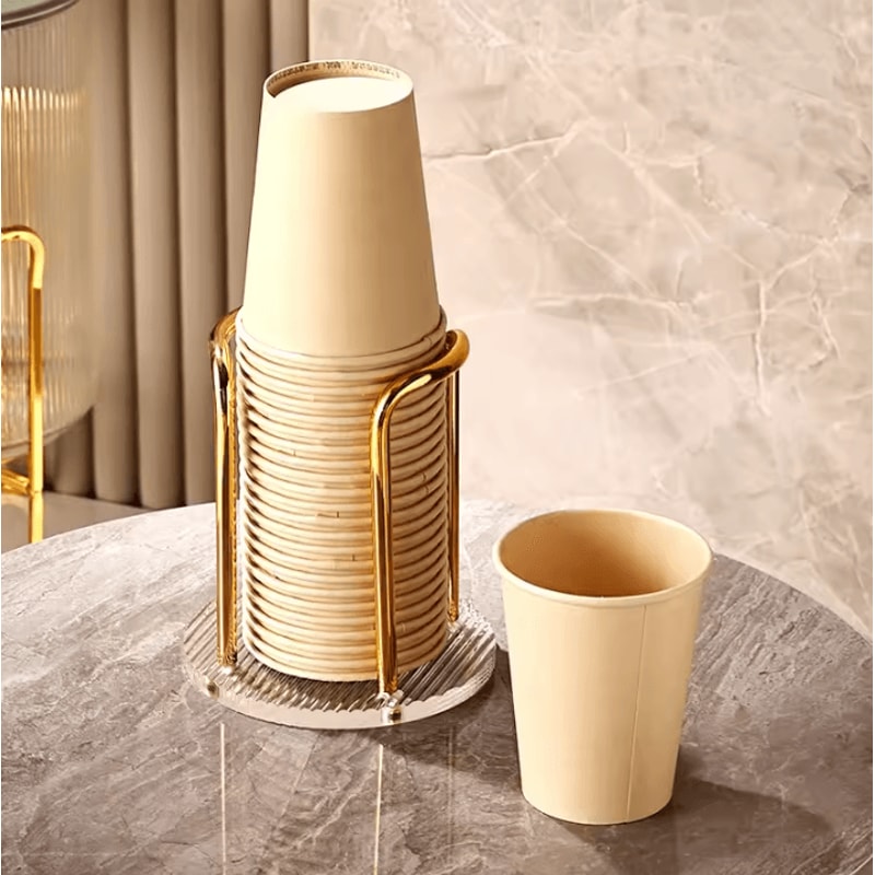 Luxury Cup Storage Holder Disposable Cup Dispenser And Mug Display Stand For Home Organizer Rack 2