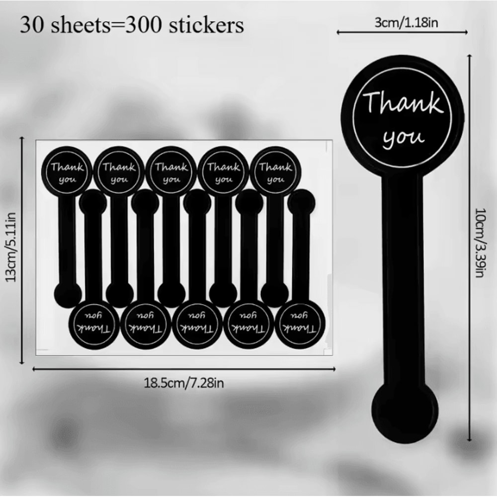 Black Thank You Stickers Long Sealing Label Stickers 394 By 118 Inches For Pudding Bottle Stickers 8