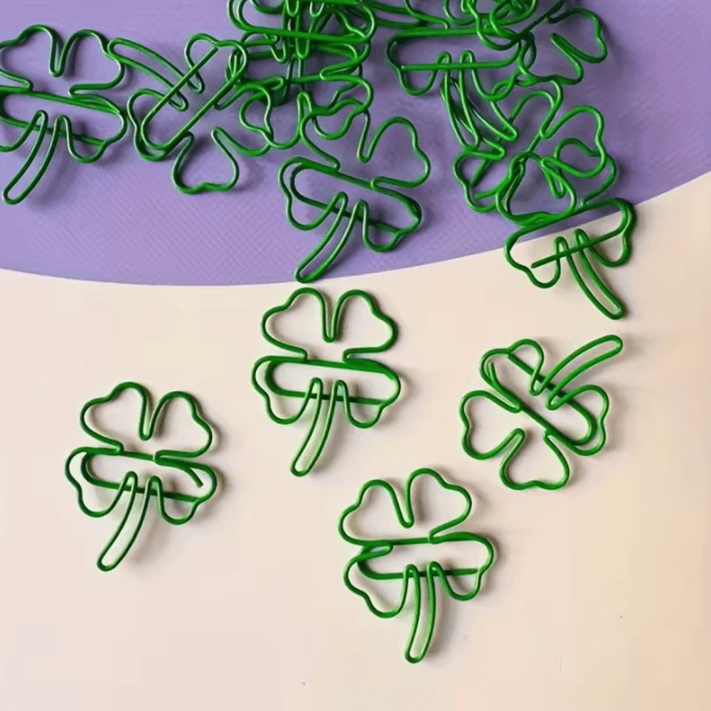 25 Piece Cute Paperclips FourLeaf Clover Clips For Binder Clip School Supplies And Scrapbook Decor 0