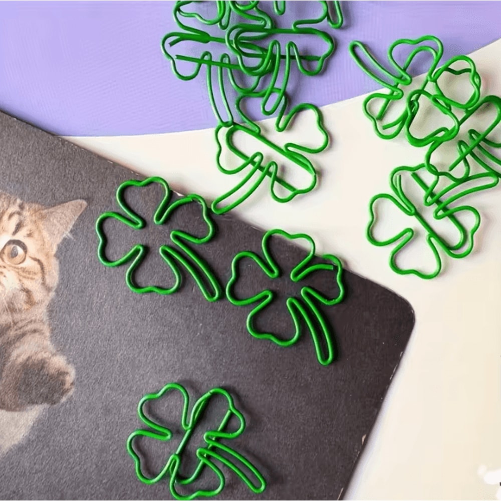 25 Piece Cute Paperclips FourLeaf Clover Clips For Binder Clip School Supplies And Scrapbook Decor 3