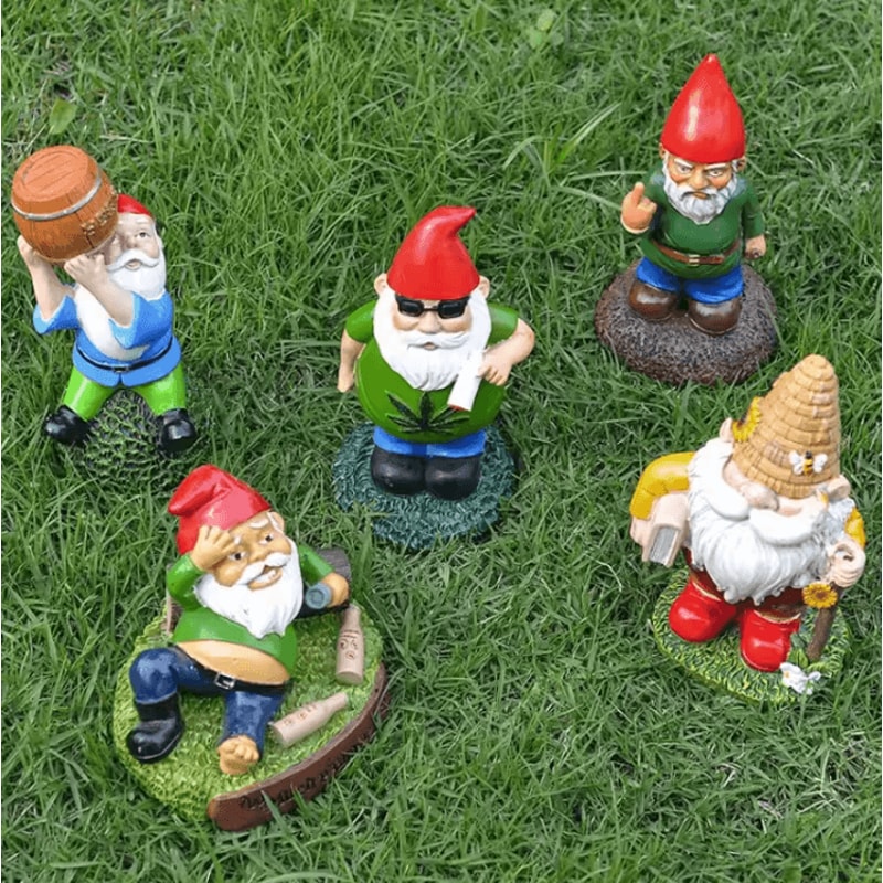 1Pc Outdoor Funny Garden Gnome Statue Resin Middle Finger Yard Ornament For Garden And Lawn Decor 1
