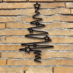 1pc metal christmas tree wall art – indoor outdoor holiday wall decoration with star accent