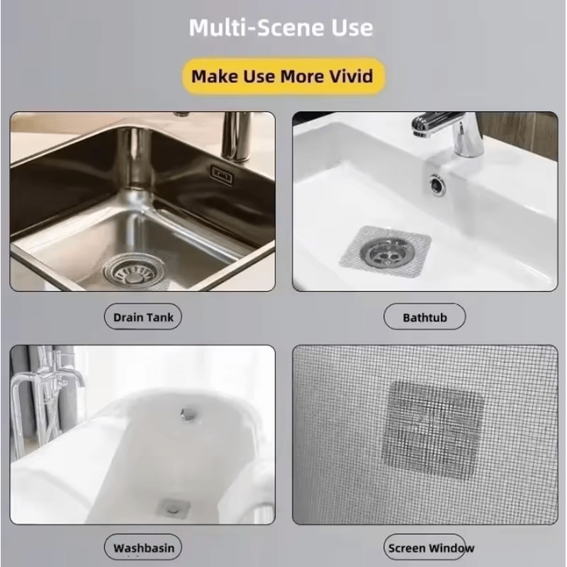 3050 Pack Shower Drain Hair Catcher Disposable Drain Covers With Mesh Hair Stopper Strainer For Bat 3