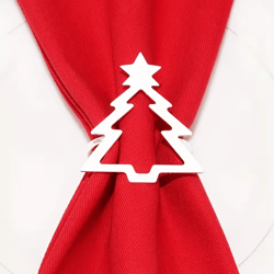 christmas curtain rings hollow out xmas tree curtain holder and golden serviette buckles for holiday table decor