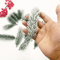 20Pcs Artificial Pine Branches White Flocking Christmas Tree Decoration For Festive Home And Party 1