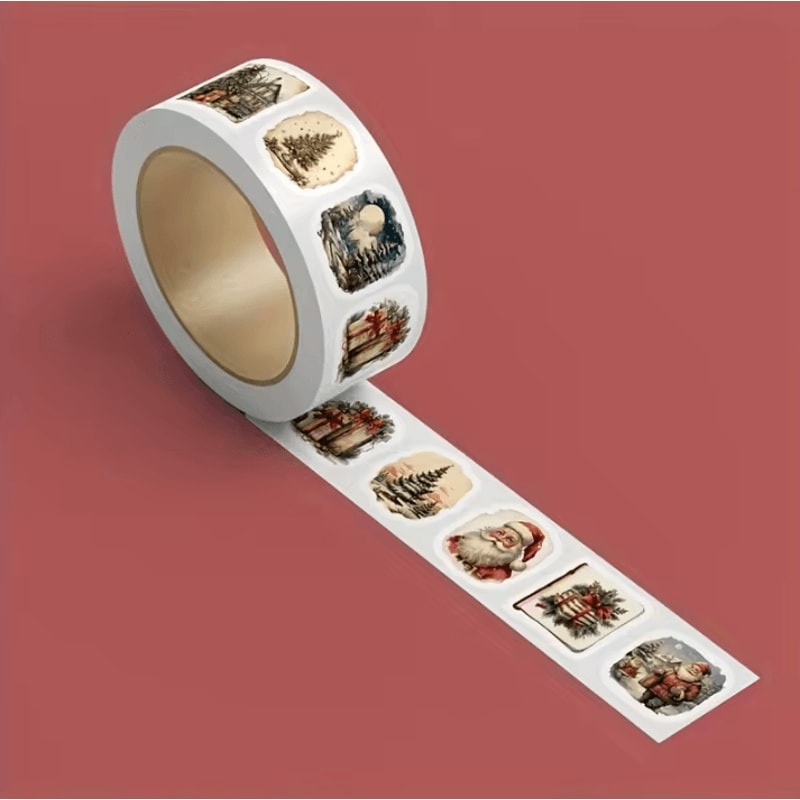 250pcs Christmas Stickers Vintage Self Adhesive Festive Craft Supplies For Scrapbooking Gift Wrappi 2