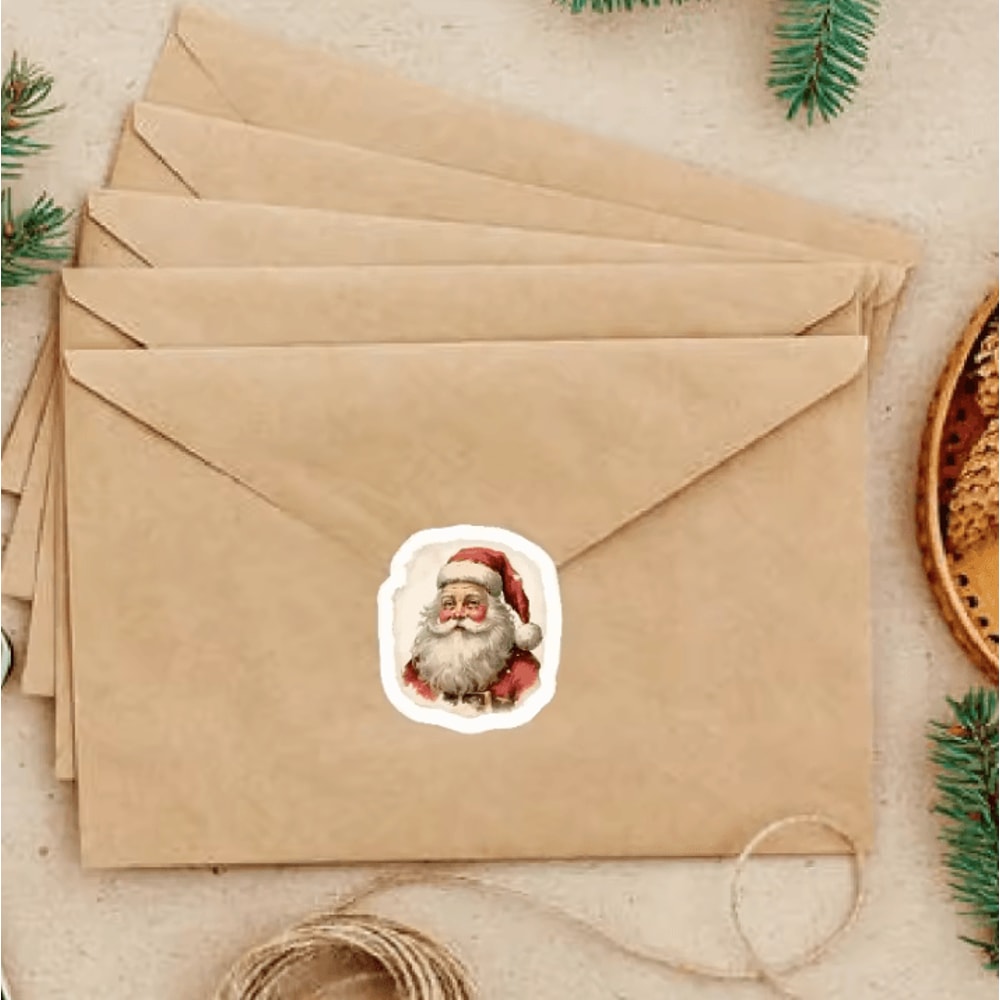 250pcs Christmas Stickers Vintage Self Adhesive Festive Craft Supplies For Scrapbooking Gift Wrappi 3