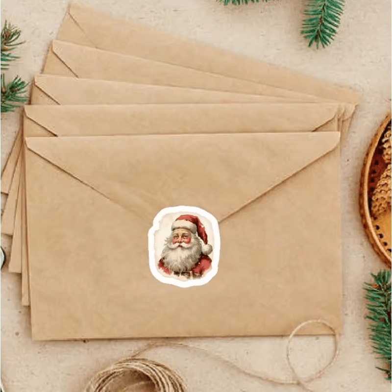 250pcs Christmas Stickers Vintage Self Adhesive Festive Craft Supplies For Scrapbooking Gift Wrappi 3