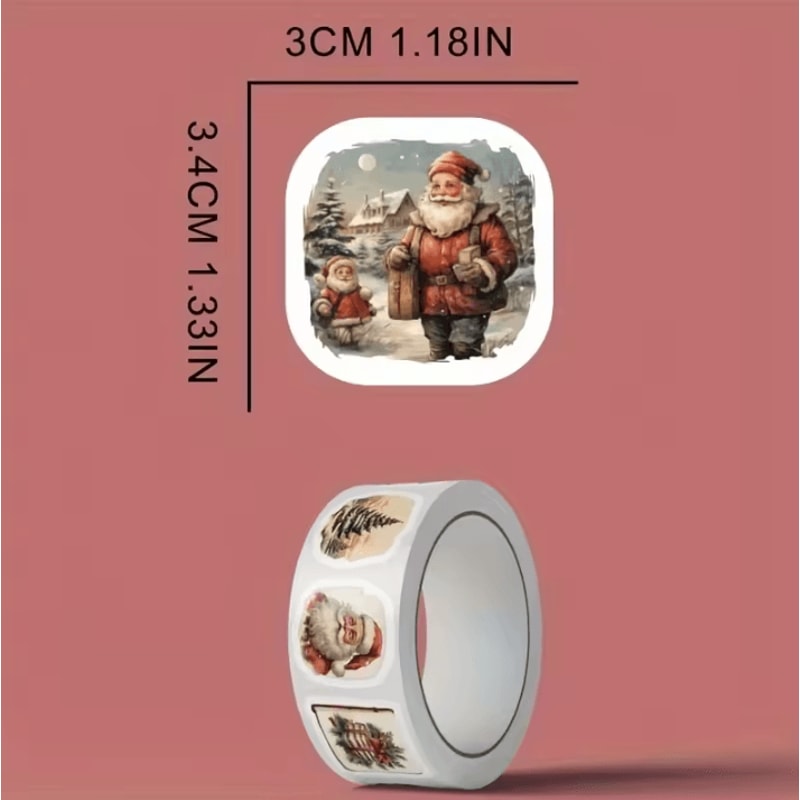 250pcs Christmas Stickers Vintage Self Adhesive Festive Craft Supplies For Scrapbooking Gift Wrappi 4