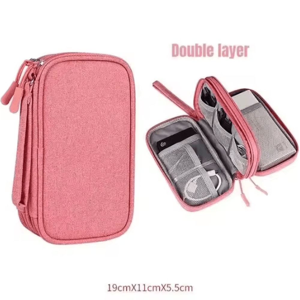 Digital Accessories Organizer Bag SingleDouble Layer Portable Cable Storage Pouch For Tech Accessor 11