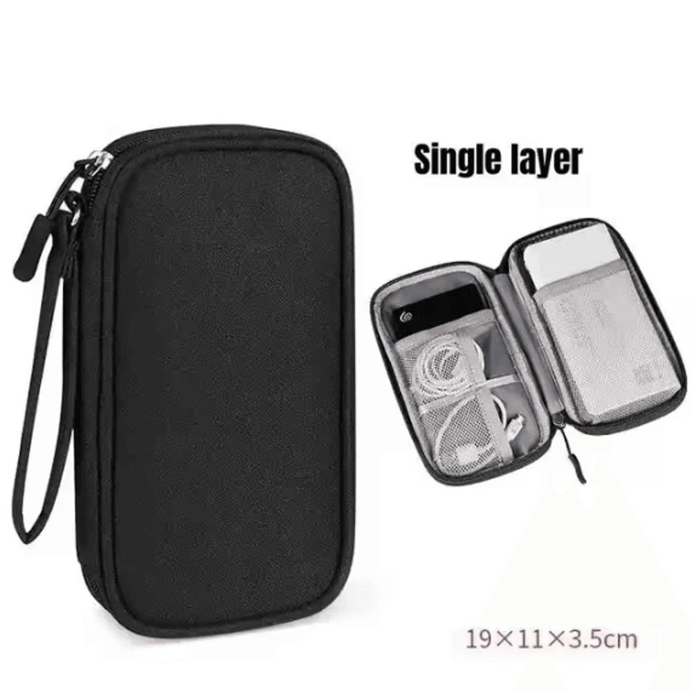 Digital Accessories Organizer Bag SingleDouble Layer Portable Cable Storage Pouch For Tech Accessor 5