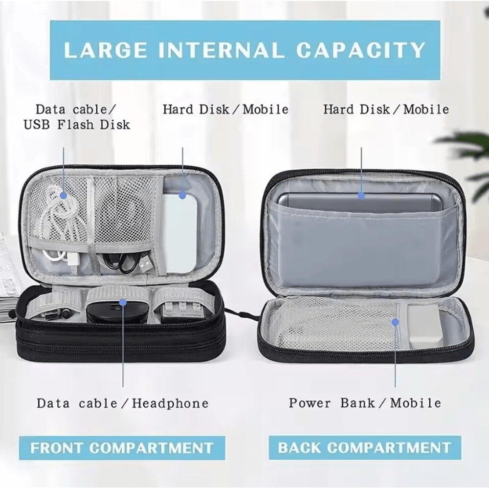 Digital Accessories Organizer Bag SingleDouble Layer Portable Cable Storage Pouch For Tech Accessor 1