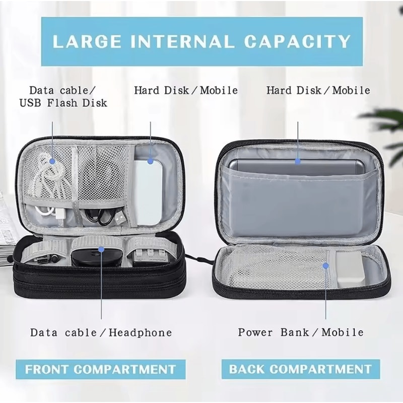 Digital Accessories Organizer Bag SingleDouble Layer Portable Cable Storage Pouch For Tech Accessor 1